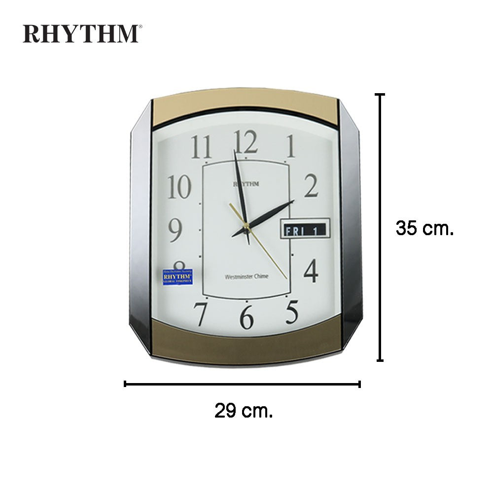 RHYTHM WALL CLOCK--VALUE ADDED WALL CLOCKS-GOLD SILVER-CFH102NR65