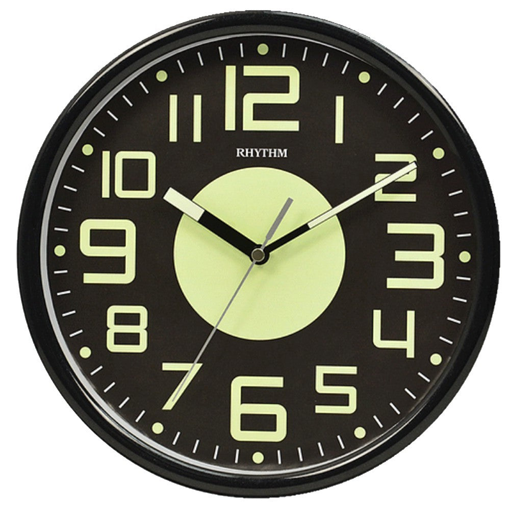 RHYTHM WALL CLOCK-- VALUE ADDED WALL CLOCKS-BLACK-CMG596NR02